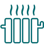 Icon of a trash bin with a lid, depicted in a simple, linear style.